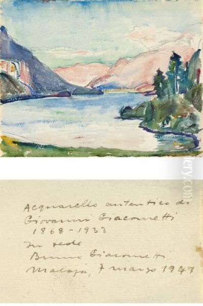 Blick Uber Den Silsersee Von Maloja Aus Oil Painting by Giovanni Giacometti