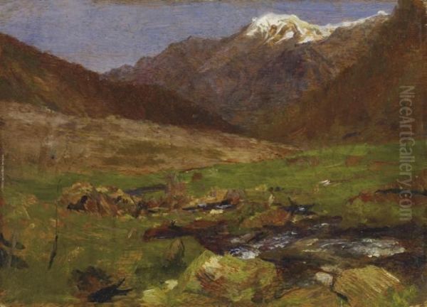 Piz Salacina Und Piz Murtaira Oil Painting by Giovanni Giacometti