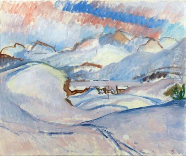 Winter Bei Capolago Oil Painting by Giovanni Giacometti