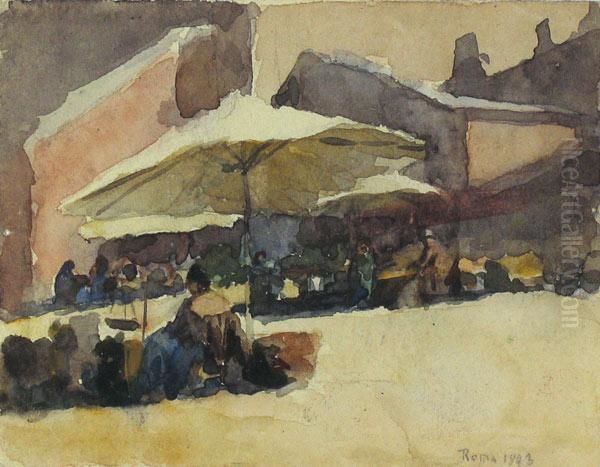 Markt In Rom Oil Painting by Giovanni Giacometti