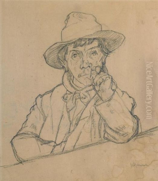 Bauer, Studie Zu Giovanin De Voja, Um 1907 Oil Painting by Giovanni Giacometti