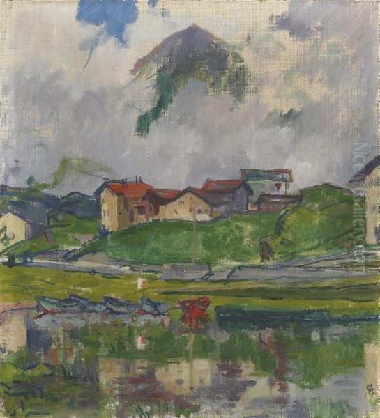 Maloja Oil Painting by Giovanni Giacometti