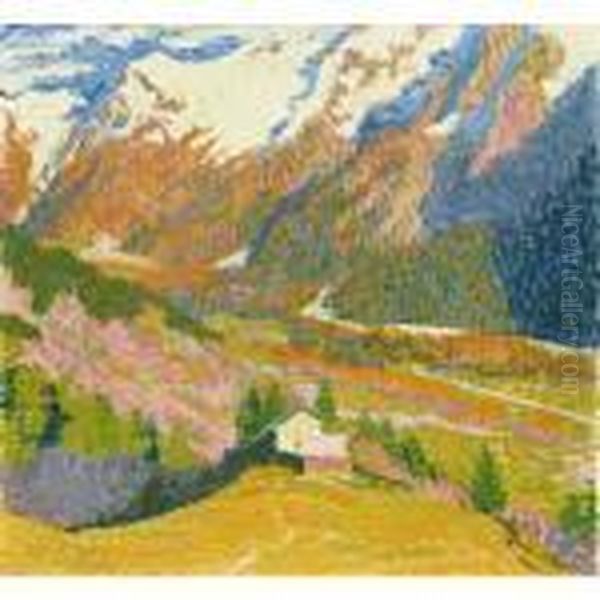 Brugnetta / Der Einsame Berghof Oil Painting by Giovanni Giacometti