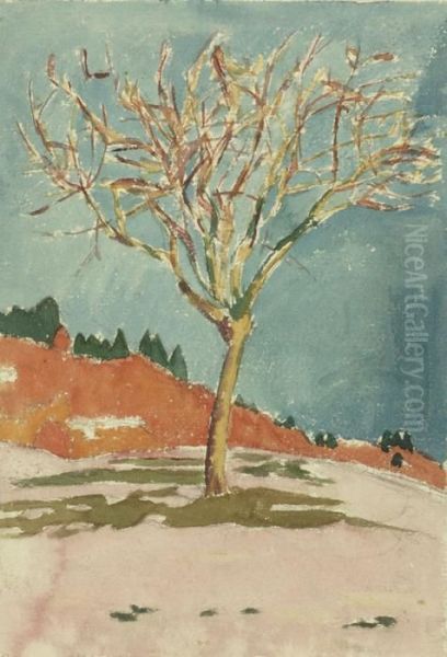 Baum Im Winter Oil Painting by Giovanni Giacometti