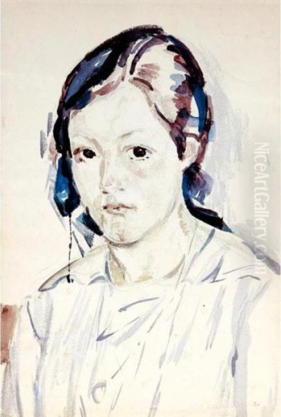 Madchenbildnis, 1920 
Potrait Of A Girl, 1920 Oil Painting by Giovanni Giacometti