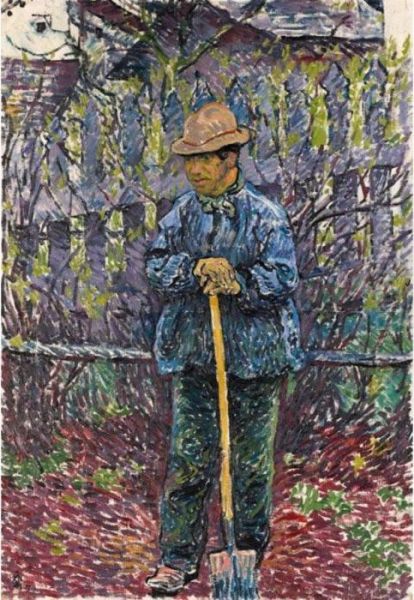 In Primavera (mann Mit Schaufel), 1910 
In Spring (man With A Blade), 1910 Oil Painting by Giovanni Giacometti