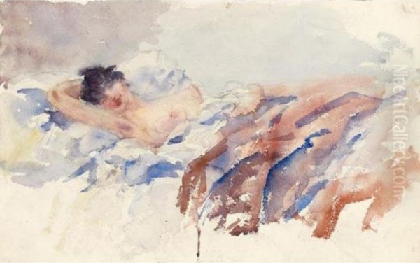 Annetta Im Bett 
Annetta In Bed Oil Painting by Giovanni Giacometti