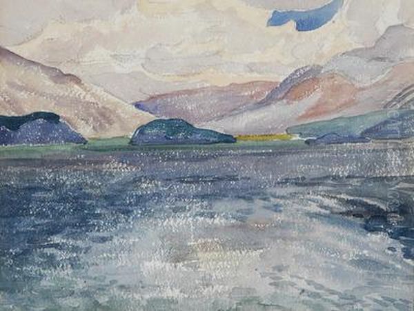 Lac De Maloja Vers Silsbaselgia Oil Painting by Giovanni Giacometti