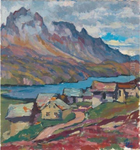 Lake Sils Oil Painting by Giovanni Giacometti