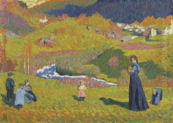 Sole D'autunno. 1908. Oil Painting by Giovanni Giacometti