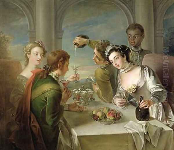 The Sense of Taste 1744-47 Oil Painting by Philipe Mercier