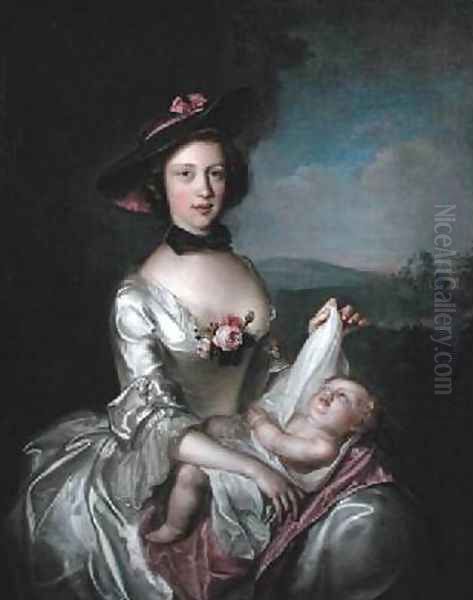 Portrait of Mrs Elizabeth Boyd of Castlelaw 1750 Oil Painting by Philipe Mercier