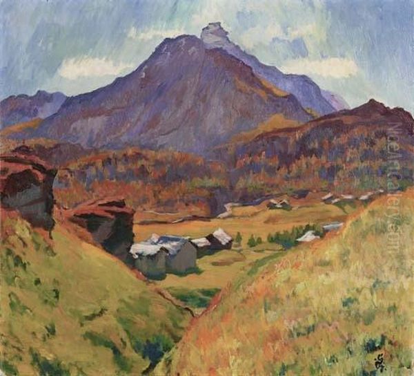 Landschaft Bei Maloja. 1931. Oil Painting by Giovanni Giacometti