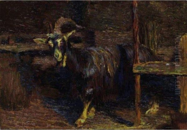 Geissbock Oil Painting by Giovanni Giacometti