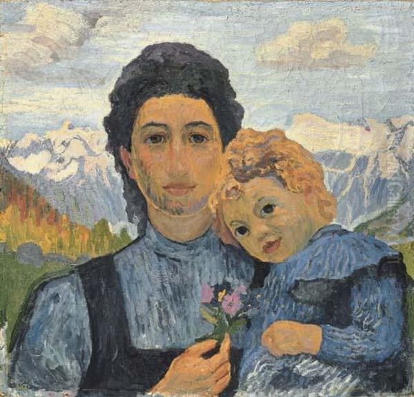 Annetta Und Alberto Oil Painting by Giovanni Giacometti