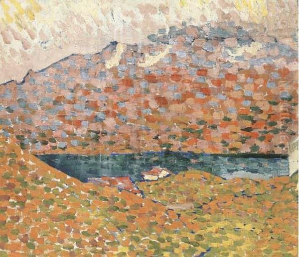 Blick Auf Silsersee Und Piz Corvatsch Oil Painting by Giovanni Giacometti