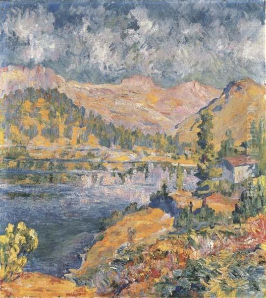 Lago Di Cavloccio Oil Painting by Giovanni Giacometti