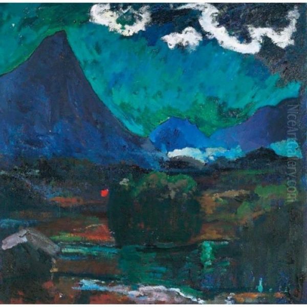 Nachtlandschaft Oil Painting by Giovanni Giacometti