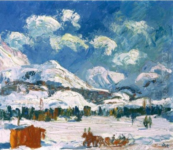 Winterlandschaft Oil Painting by Giovanni Giacometti