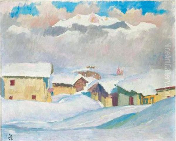 Winterlandschaft Oil Painting by Giovanni Giacometti