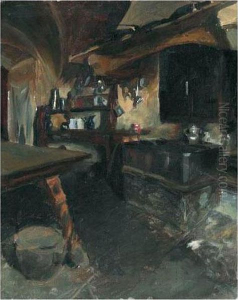 Kucheninterieur Oil Painting by Giovanni Giacometti