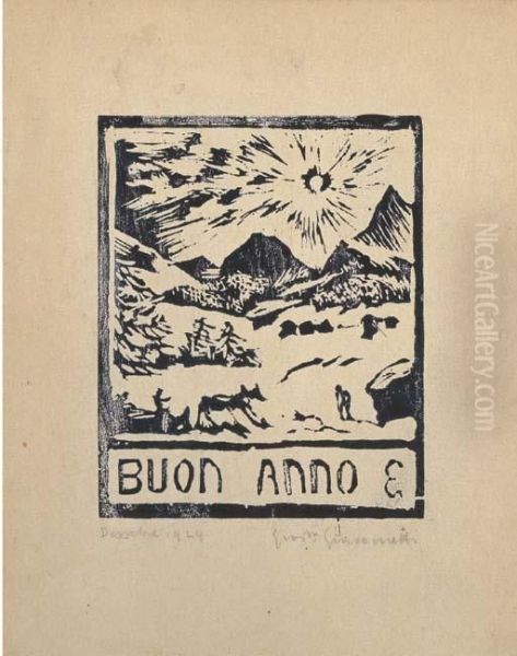 Buon Anno Oil Painting by Giovanni Giacometti