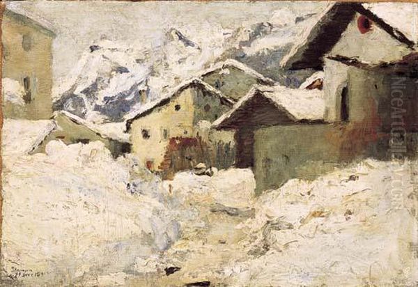 Stampa Im Winter Oil Painting by Giovanni Giacometti