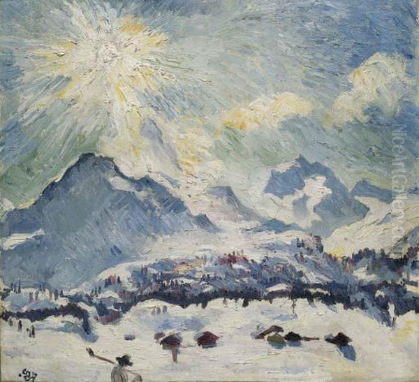 Sole D'inverno Oil Painting by Giovanni Giacometti