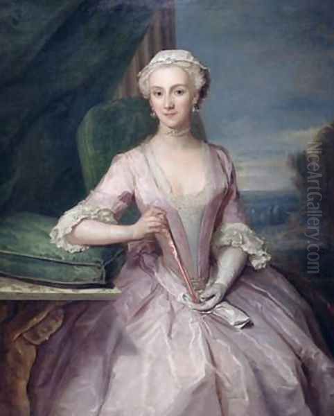 Portrait of Mrs Shakespeare 1739 Oil Painting by Philipe Mercier