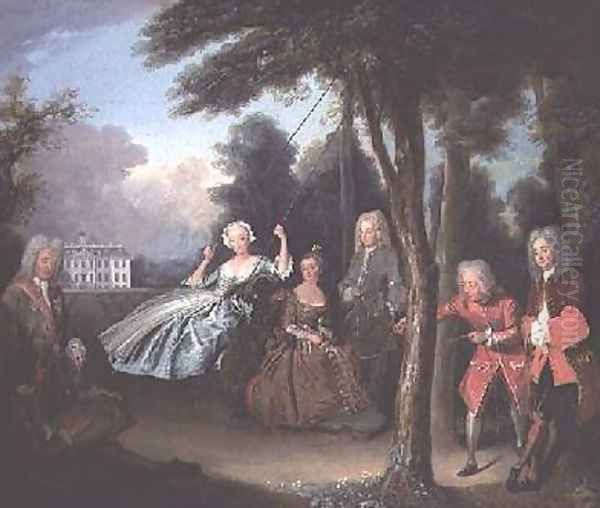 Viscount Tyrconnel with his family 1725-6 Oil Painting by Philipe Mercier