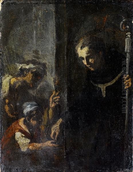 Saint Anthony Giving Alms Oil Painting by Corrado Giaquinto