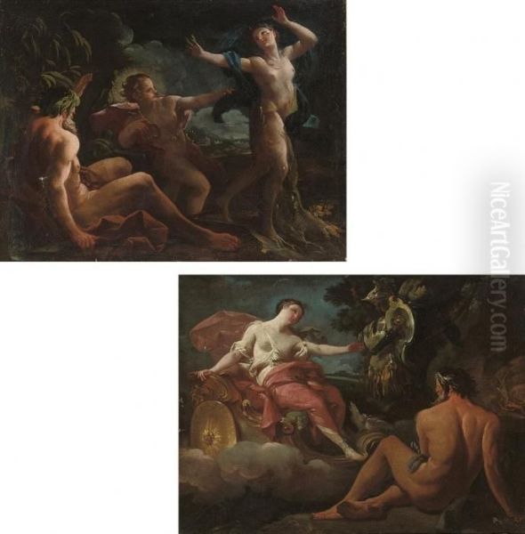 Apollo And Daphne Oil Painting by Corrado Giaquinto