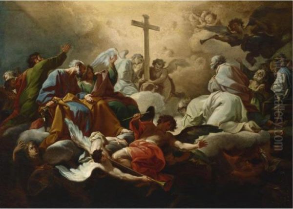 The Apparition Of The Cross Oil Painting by Corrado Giaquinto