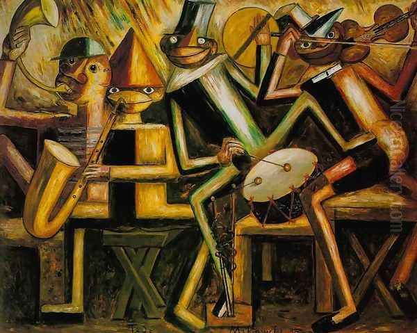 Jazz Oil Painting by Tadeusz Makowski