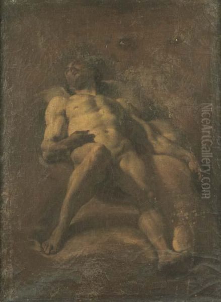 Accademia: Nudo Maschile Oil Painting by Corrado Giaquinto