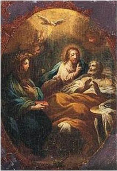 The Death Of Saint Joseph Oil Painting by Corrado Giaquinto