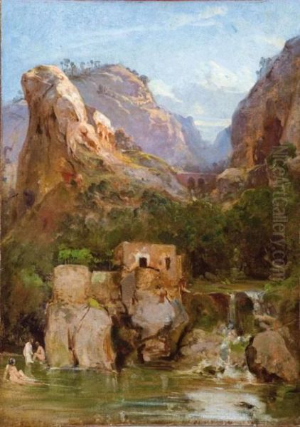 Casa Di Masaniello Ad Amalfi Oil Painting by Giacinto Gigante