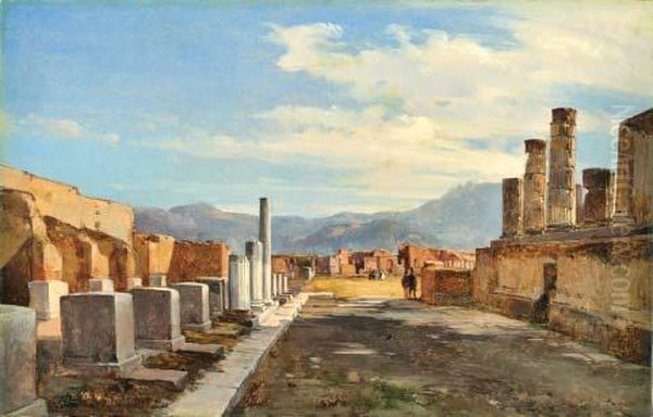 Rovine Di Pompei Oil Painting by Giacinto Gigante