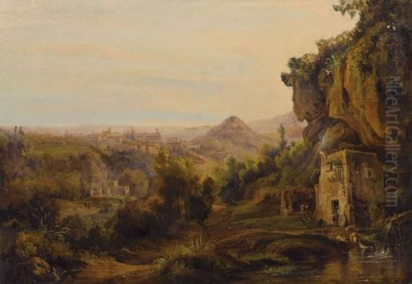 Paesaggio Oil Painting by Giacinto Gigante