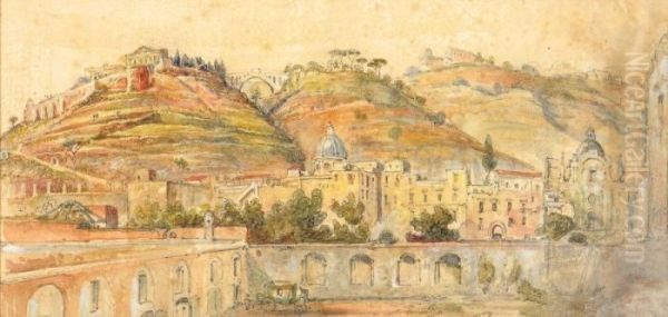 Vue De Naples, Les Collines Oil Painting by Giacinto Gigante