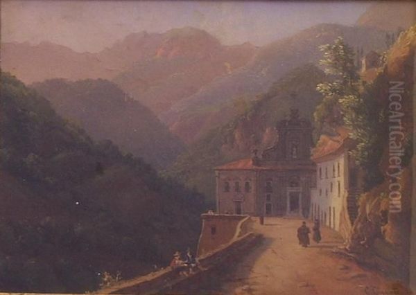 Abbadia Di Cava Dei Tirreni Oil Painting by Giacinto Gigante