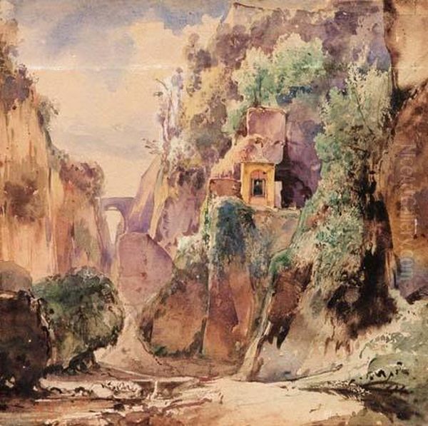 Cava De' Tirreni Oil Painting by Giacinto Gigante