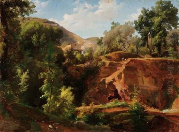 Paesaggio Oil Painting by Giacinto Gigante