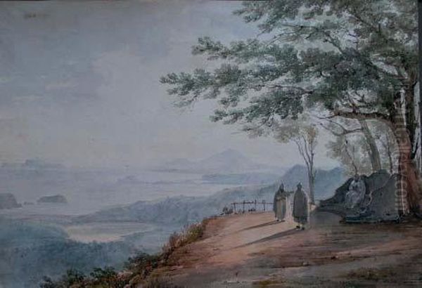 L'eremo Dei Camaldoli Oil Painting by Giacinto Gigante