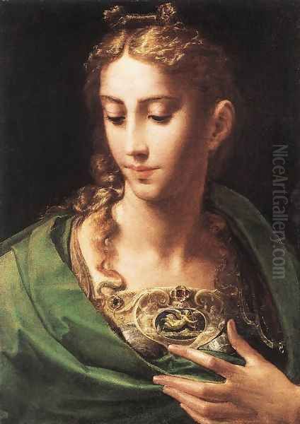 Pallas Athene c. 1539 Oil Painting by Girolamo Francesco Maria Mazzola (Parmigianino)