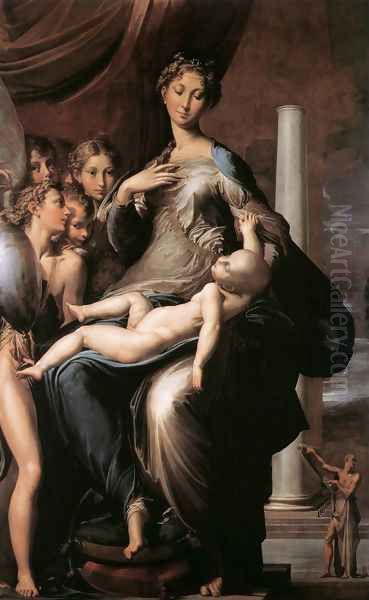 Madonna dal Collo Lungo (Madonna with Long Neck) 1534-40 Oil Painting by Girolamo Francesco Maria Mazzola (Parmigianino)