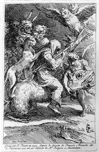 The Witches Sabbath, engraved by Bernard Picart 1673-1733 1732 Oil Painting by Girolamo Francesco Maria Mazzola (Parmigianino)