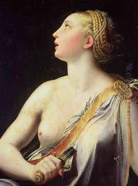 Lucretia Oil Painting by Girolamo Francesco Maria Mazzola (Parmigianino)