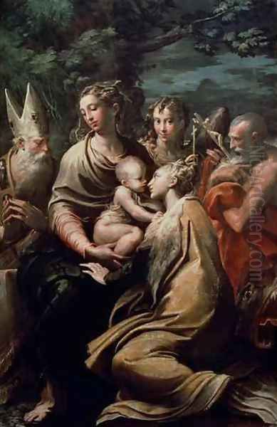 Madonna and Child with Saints, c.1529 2 Oil Painting by Girolamo Francesco Maria Mazzola (Parmigianino)