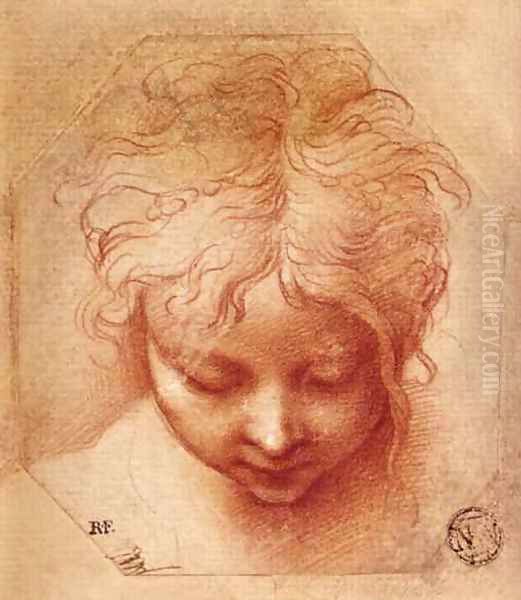 Study of a Head Oil Painting by Girolamo Francesco Maria Mazzola (Parmigianino)